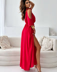 Havessira - Elegante Maxi Jurk met Off-Shoulder en V-Hals