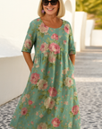 Gavessia - Midi jurk voor dames met een elegante casual print
