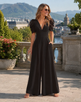 Rosenya - Elegante dames jumpsuit met V-hals en palazzo broek