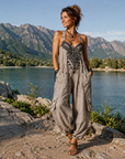 Delvessa - Vrouwen bohemian jumpsuit met verstelbare schouderbanden