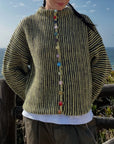 Brisalora - Gebreide Cardigan met Multikleurige Knopen