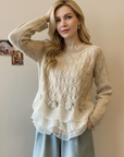 Selavellisse - Romantisch Volant Gebreid Cardigan