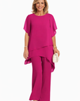 Avelonix - Vrouwen tweedelig ensemble elegante vloeiende brede broek avond