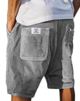 Gideon - Korte mannelijke corduroy shorts met elastische taille casual