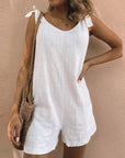 Thessara - Jumpsuit met strikbandjes en zakken