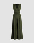 Aurevina - Dames jumpsuit zonder mouwen met V-hals en wijde benen