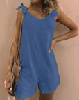 Thessara - Jumpsuit met strikbandjes en zakken