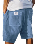 Gideon - Korte mannelijke corduroy shorts met elastische taille casual