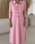 Cynelle - Lange Jurk Met Knopen Elegantie Voor Elke Dag