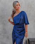 Estelle️ - One shoulder satijnen jurk