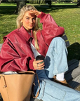Faye - Oversized Leren Jas