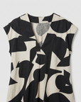 Heliorae - Lange jurk voor vrouwen met V-hals en abstracte print