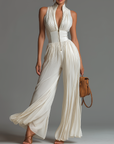 Nexavira - Elegante plissé jumpsuit met brede benen voor avonden