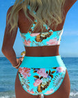 Bikini met contrasterend bloemenpatroon – verdeeld ontwerp