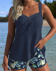 Laluna® Gestreepte Tankini met Bijpassende Tweedelige Strandshort – Stijlvol aan het Strand