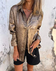 Linda - Suede look blouse