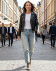 Cazira - Dames Jeans Rechstreeks Cropped Denim Moderne Comfort