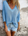 Delia - Gebreide top met V-hals