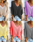 Delia - Gebreide top met V-hals
