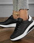 Brelina - Dames sneakers met plateauzool en veters van synthetisch leer voor dagelijks comfort
