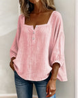 Glyressa - Elegante Damesblouse met Vierkante Hals