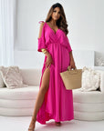 Havessira - Elegante Maxi Jurk met Off-Shoulder en V-Hals