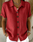 Dovalyne - Damesblouse met knopen aan de voorkant, casual elegante stijl