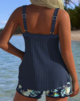 Laluna® Gestreepte Tankini met Bijpassende Tweedelige Strandshort – Stijlvol aan het Strand