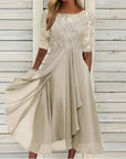Amya - Elegante Geborduurde Chiffon Jurk