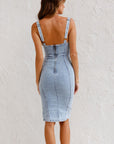 Alana - U Neck Denim Dress