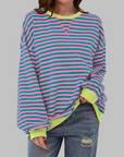 Helyria - Dames oversized gestreepte trui comfortabele casual stijl winter