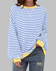 Helyria - Dames oversized gestreepte trui comfortabele casual stijl winter