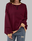 Helyria - Dames oversized gestreepte trui comfortabele casual stijl winter