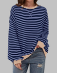 Helyria - Dames oversized gestreepte trui comfortabele casual stijl winter
