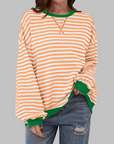 Helyria - Dames oversized gestreepte trui comfortabele casual stijl winter
