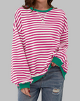 Helyria - Dames oversized gestreepte trui comfortabele casual stijl winter
