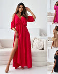 Havessira - Elegante Maxi Jurk met Off-Shoulder en V-Hals