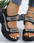 Calyvra - Dames sandalen platform strass velcro luchtzool sport