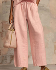Calyndra - Dames tweedelig ensemble met rits-top en brede broek