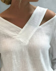 Melyra - Elegante Top met Asymmetrische V-Hals