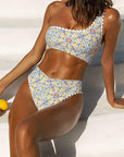 Elke | trendy één-schouder-bikini met print