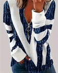 Prysavienne - Zip hoodie met contrasterende strepen