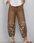 Fiorixa - Dames denim broek met borduurwerk in casual rechte snit