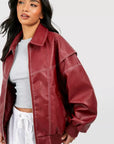 Faye - Oversized Leren Jas