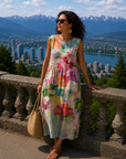Havelynn - Dames mouwloze jurk met bloemenprint en ronde hals