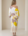 Haveth - Elegante Damesjurk met Franje en Asymmetrische Snit