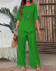 Amelina - Tweedelige set met knopen voor een elegante, casual stijl