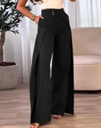Areliax - Hoge taille dames broek met vloeiende split in elegante stijl