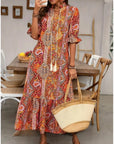 Esther - Elegante V-hals bloemenprint boho jurk voor dames