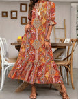Esther - Elegante V-hals bloemenprint boho jurk voor dames